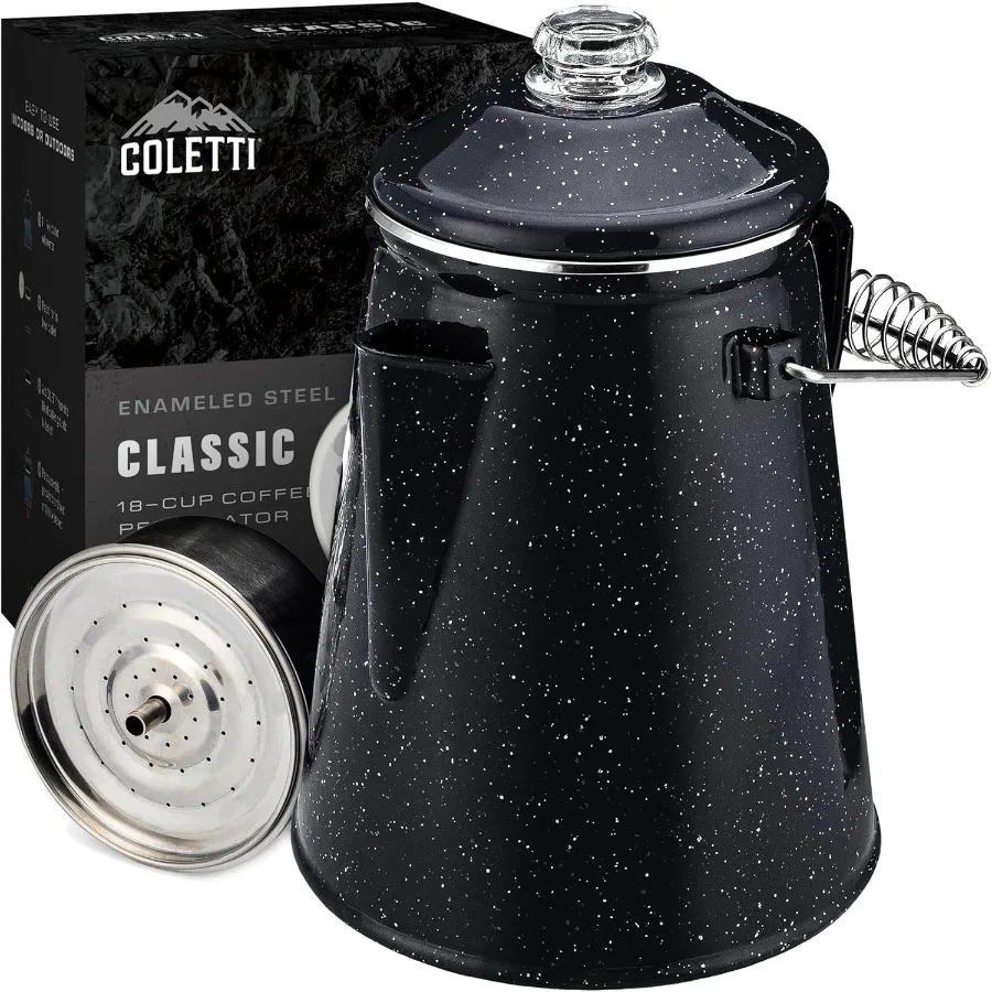 Classic Percolator Coffee Pot for Outdoor Camping and Group Adventures Ideal for Brewing Large Batches on a Campfire Perfect fo