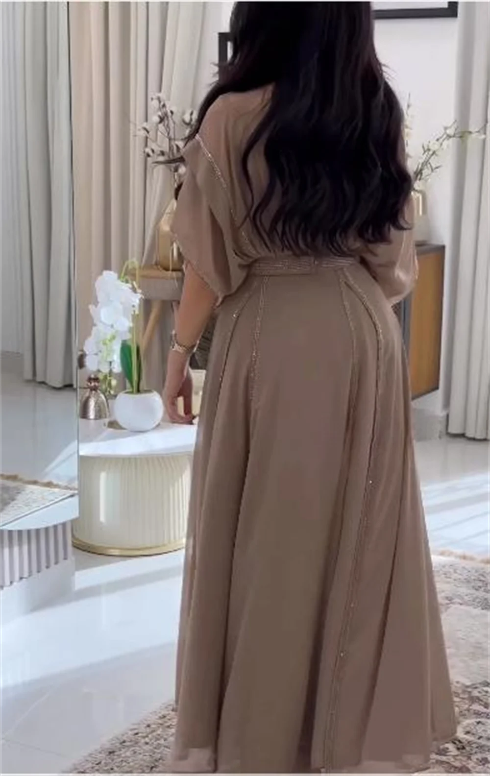 Es retro exquisites Juwel a-Linie Perlen Chiffon formelle Gelegenheit Kleid vtido fta vtidos de fita para mujer – Detail 5