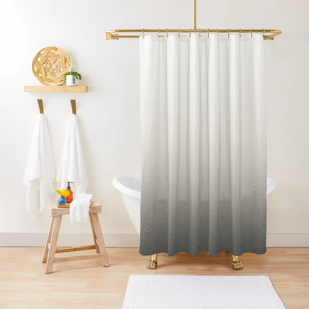 

Snow-White and Pale Silver-Gray Ombre Shower Curtain Curtain Shower