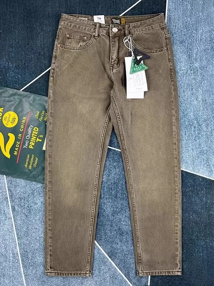 

Waed Vintage American Jeans Men's Loose Casual Wide Leg Straight Tube Pants Spring Autumn New Sle Durable Wear Resistant