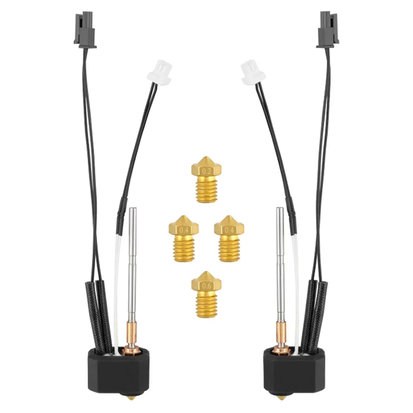 

0.2/0.4/0.6/0.8 Nozzle Heater Block Tube Nozzle Hot-end Extruder Set for Prusa i3 MK4 3D Printing Accessories