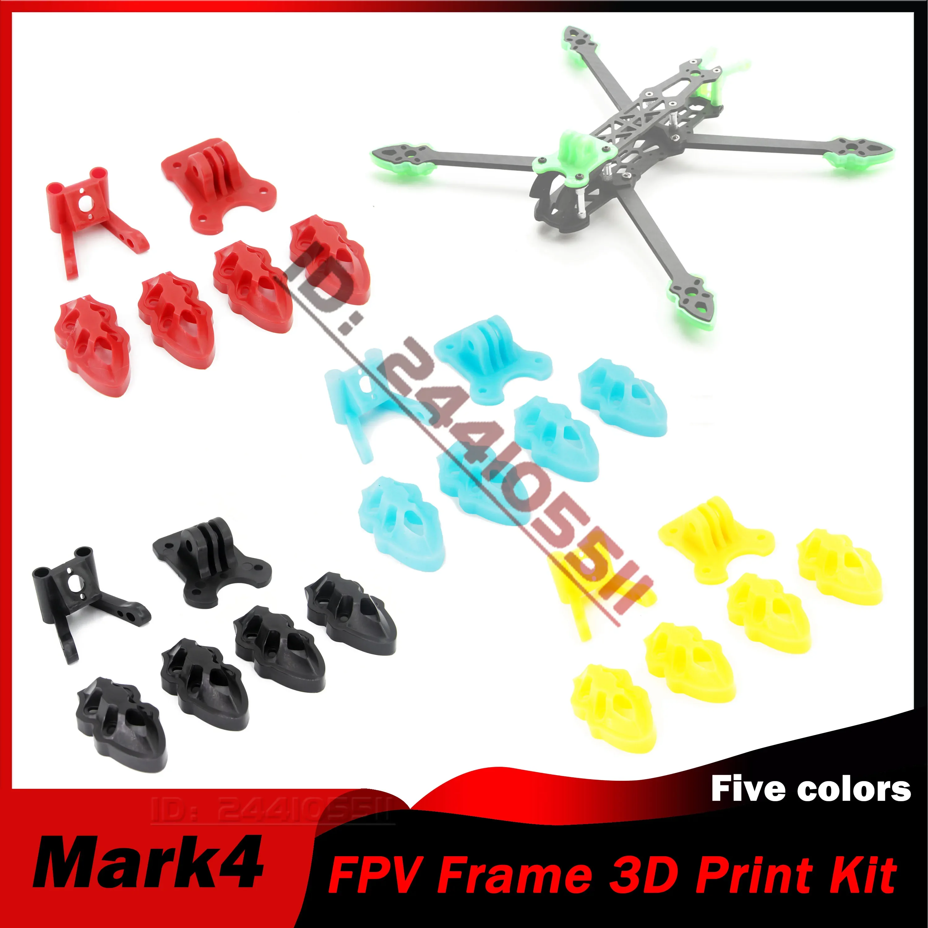 FPV Drone 3D Printed Set Motor Antenna GOPRO Camera Mounting Base Kit for Mark4 Frame RC Racing Quadcopter Four-axle Freestyle