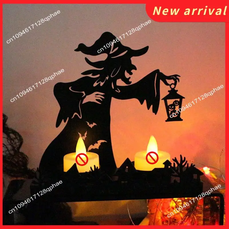 N89R Interesting Shadow Candlestick Witch Candlestick Retro Decorative Candlestick Horror Home Furnishing