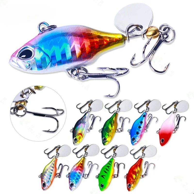 Rotating VIB Vibration Bait, Spinner Spoon Fishing Lures, 5.2cm, 8.8g, Jigs, Trout, Hard Baits, Tackle Pesca, 1Pc