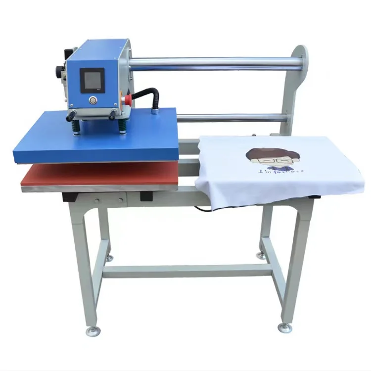 auto open dual double station pneumatic hydraulic heat press machine 16 x 24 slide out 38x38 for clothes t-shirt