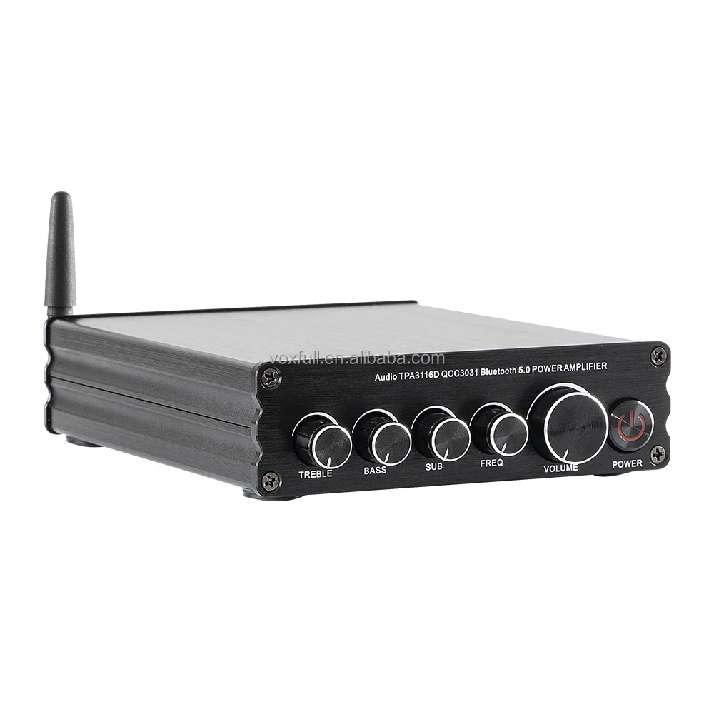 VOXFULL TPA3116 مكبر للصوت استقبال ستيريو BT 5.0 Mini Power Amp 3CH 200W للمنزل/الخارجي/المرآب/مكبرات الصوت السلبية نظام المسرح