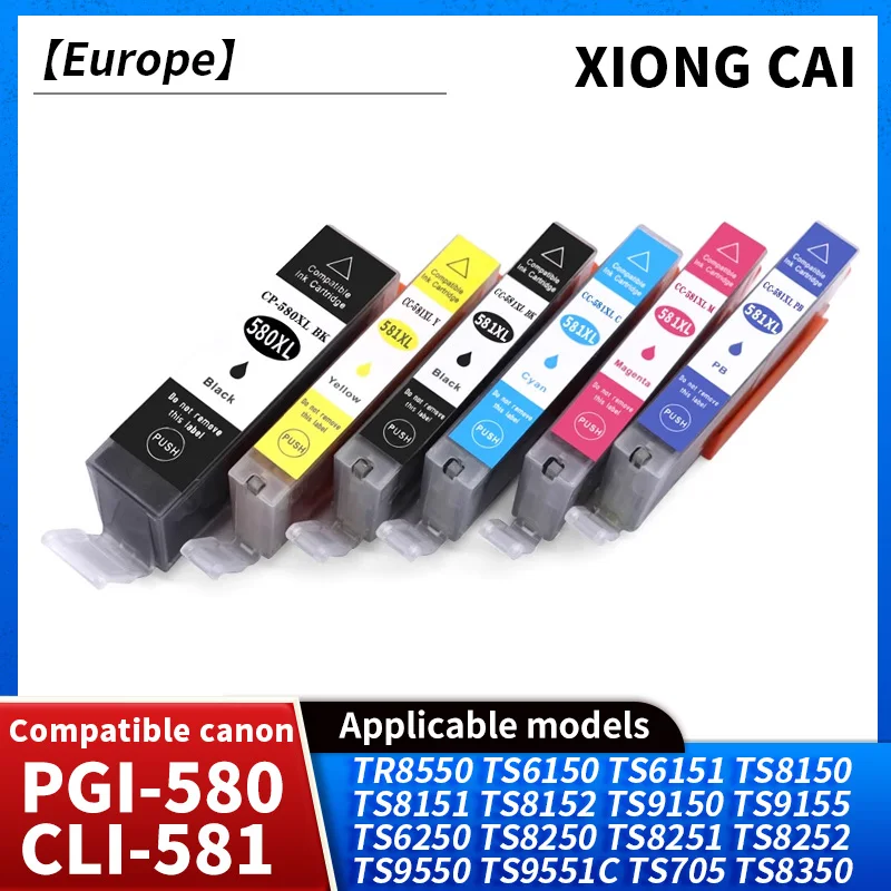 PGI-580 CLI-581 580 Ink cartridge Compatible For canon TR7550 8550 TS6150 TS6151 TS6250 TS9550 TS9551C TS6350 TS705 Printer ink