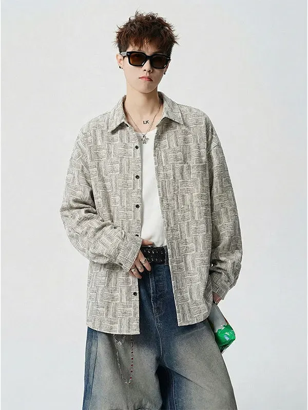 

Мужская рубашка-куртка American Texture Plaid с длинным рукавом, новинка 2026 года, весна-осень, высококачественная, для ношения под одеждой