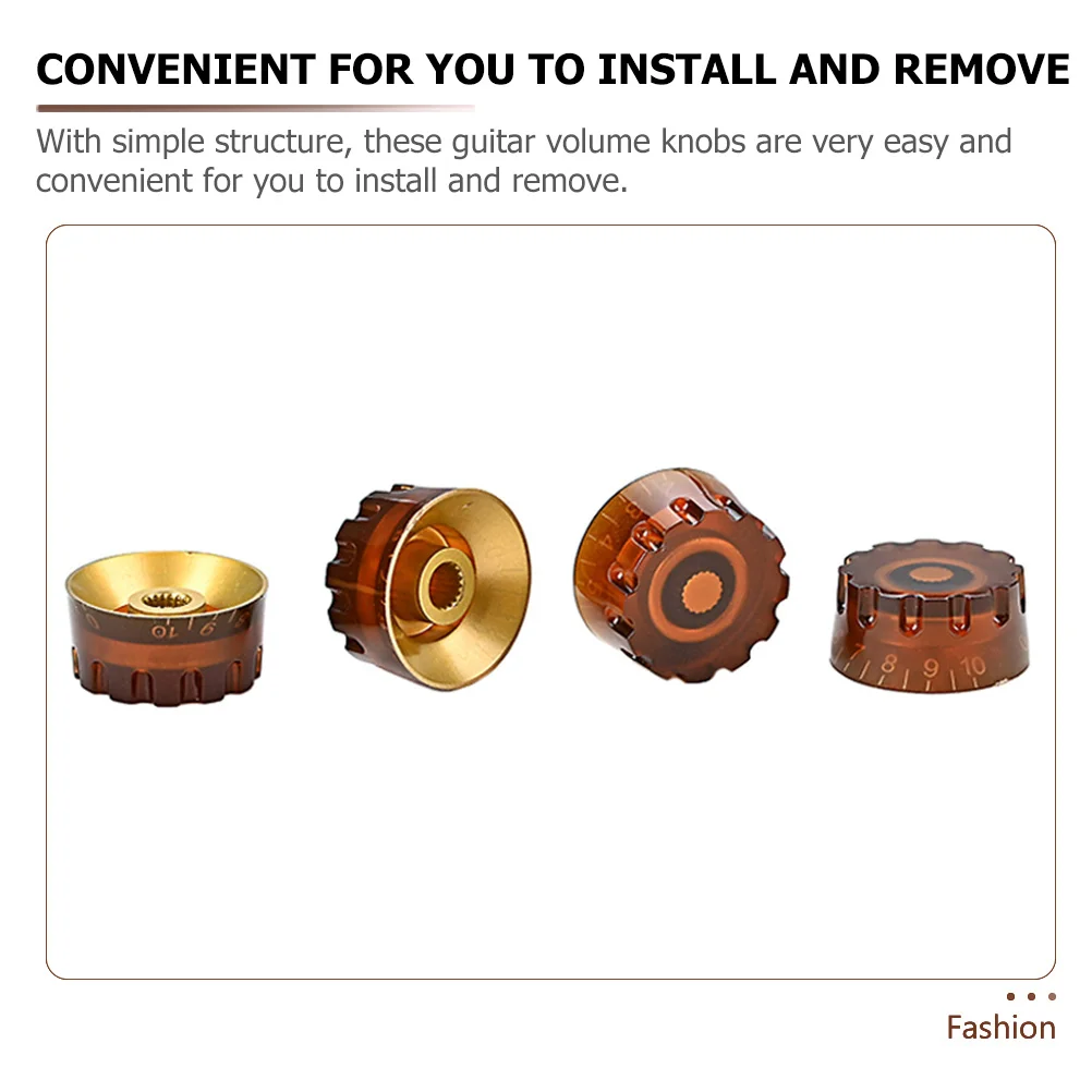 Perillas de volumen de guitarra, duraderas, anticorrosivas, fáciles de instalar, accesorios prácticos, perillas de volumen de guitarra, 4 Uds.