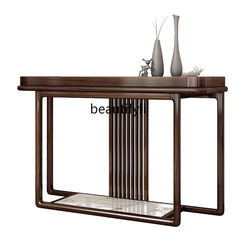 

46New Chinese ebony wood bar table Zen solid wood against the wall table, end view table, entrance table