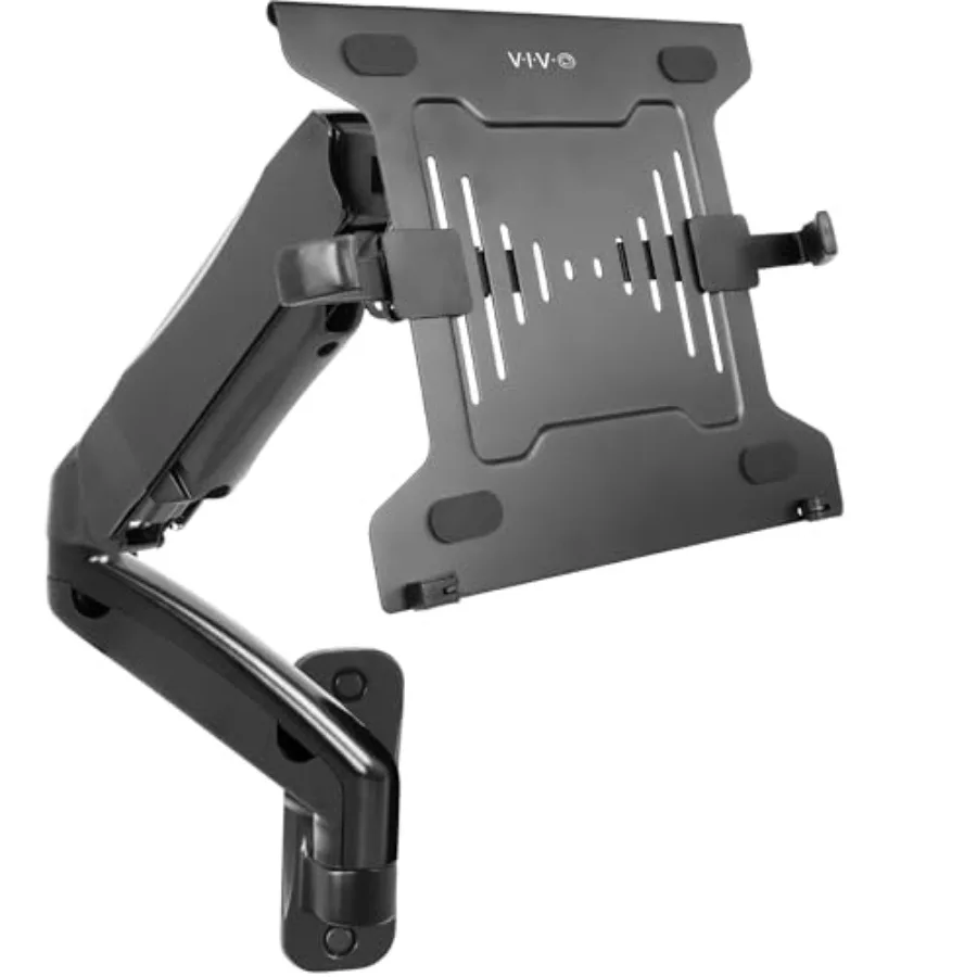 

Height Adjustable Pneumatic Extended Arm Laptop Wall Mount Full Motion Articulating Notebook Tray Fits 10 to 15.6 inch Screen M