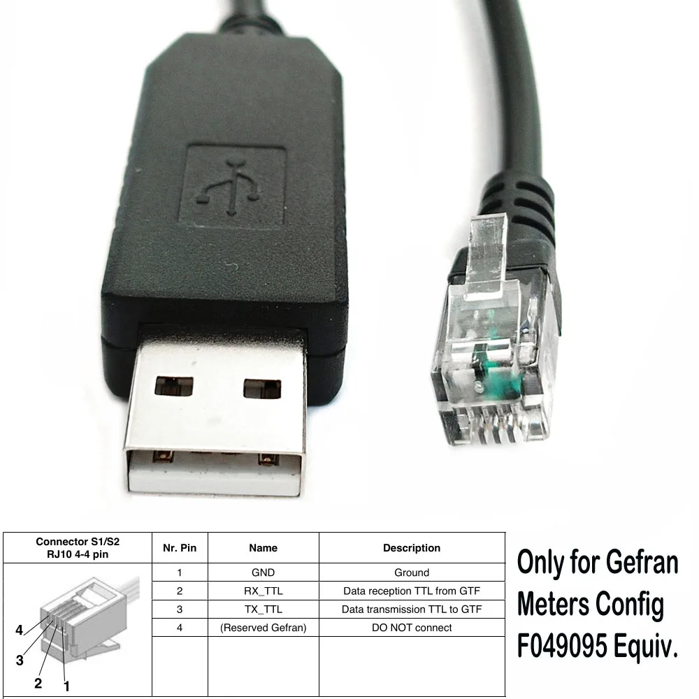 FTDI USB UART TTL Converter Cable for Gefran Parameter Config Cable F049095 Equivalent Cable