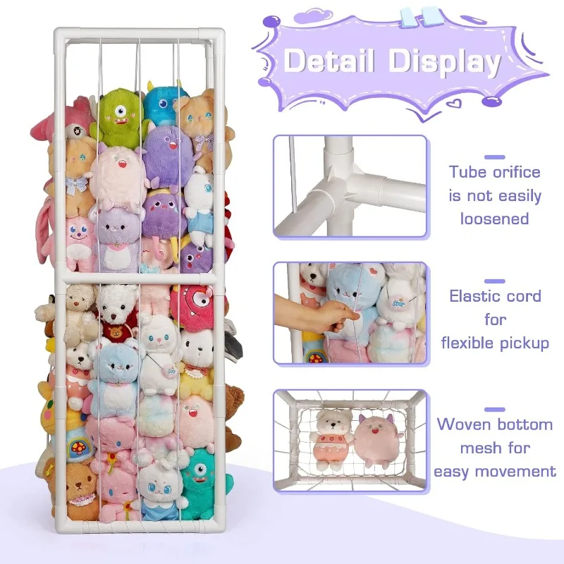 

Stuffed Animal Storage Zoo Stuffed Animal Holder Space Save Vertical Stuffed Animals Storage PVC with Elastic Band
