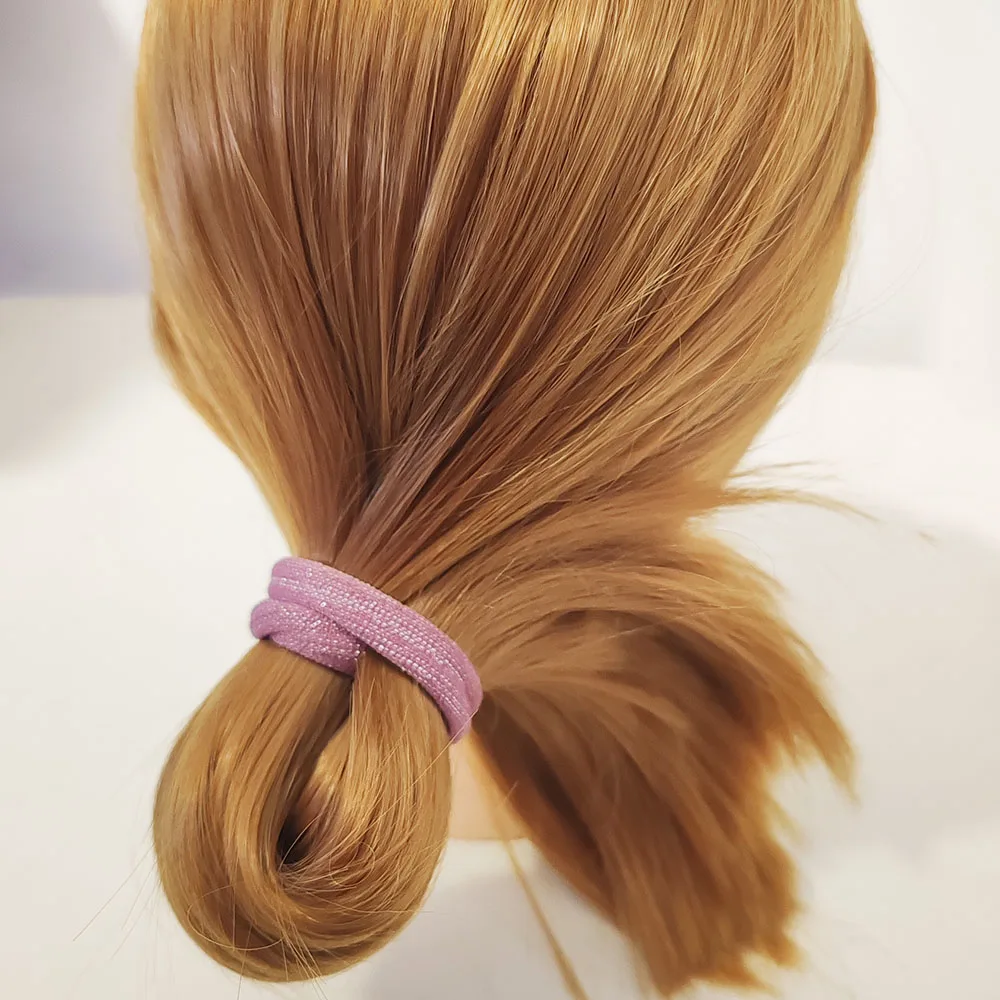 6 Stück modische europäische und amerikanische elastische Haarbänder für Frauen und Mädchen, Haargummis, Ringe, Seil für Haar-Accessoires, Pferdeschwanz-Halter – Detail 3