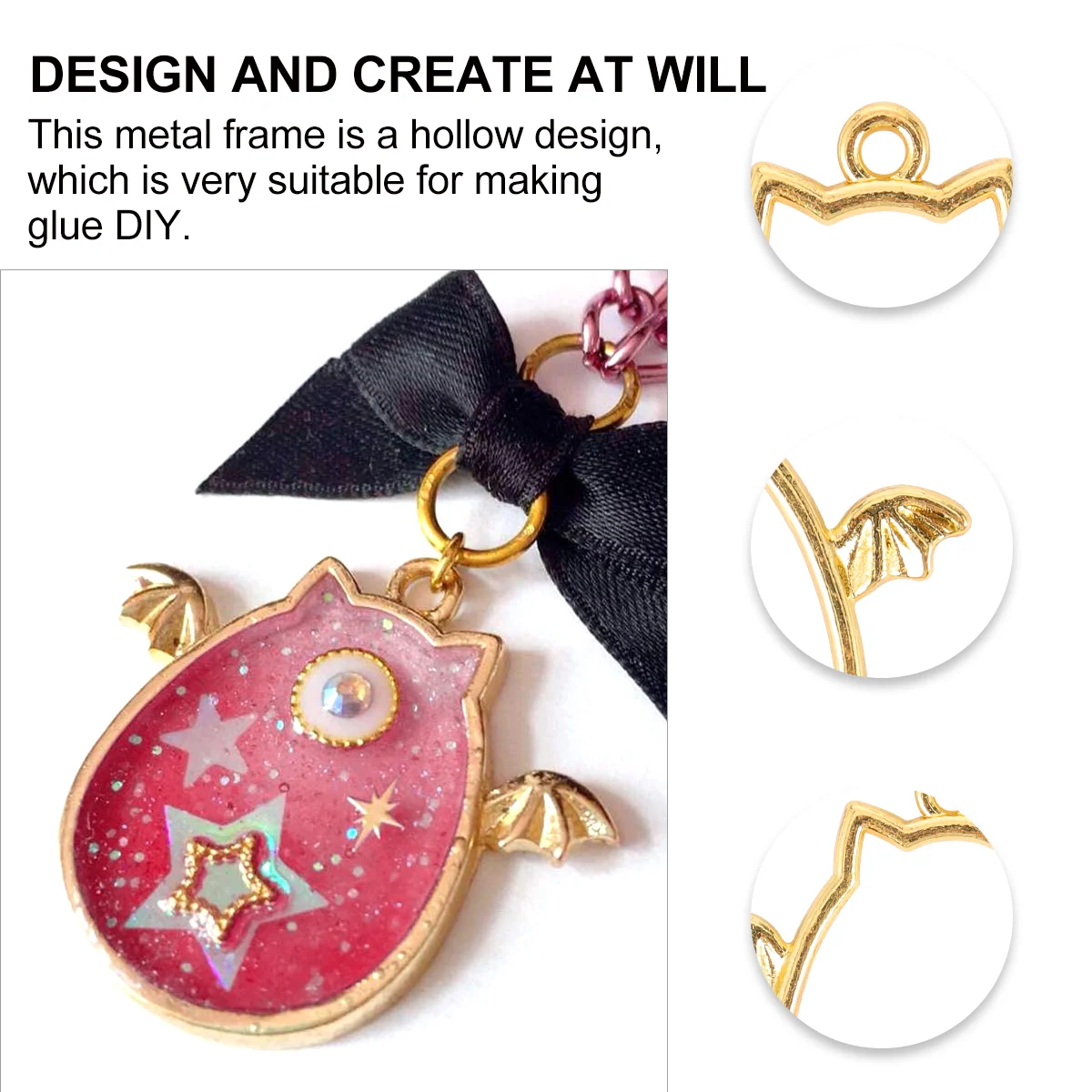 35 Pcs Resin Epoxy Border Hollow Metal Frame Handmade Pendant Crystal DIY Material Digital Accessories Plating