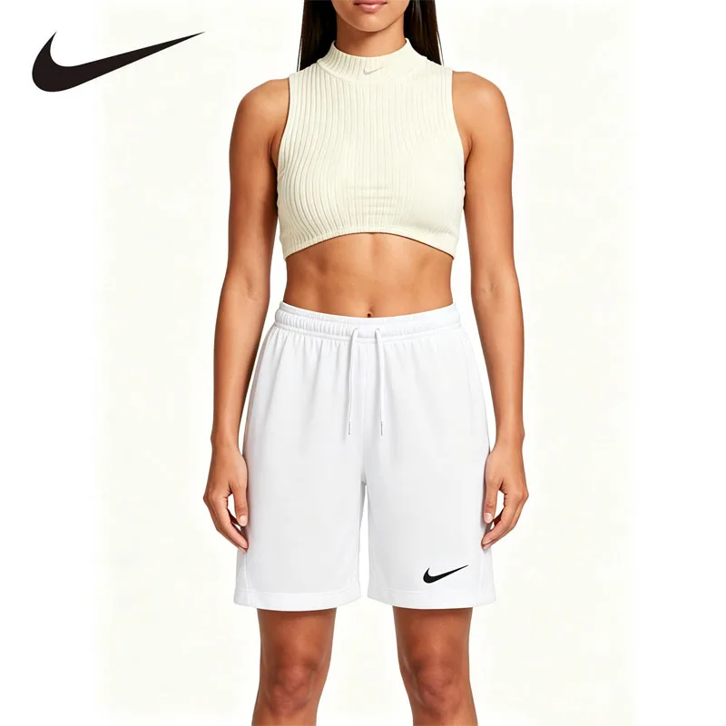Nike Summer Womens Sportswear Suit Sleeveless Breathable Tank Top and DRI-FIT Sports Shorts 2PCS FN3678-104+IB8654-100 view 6
