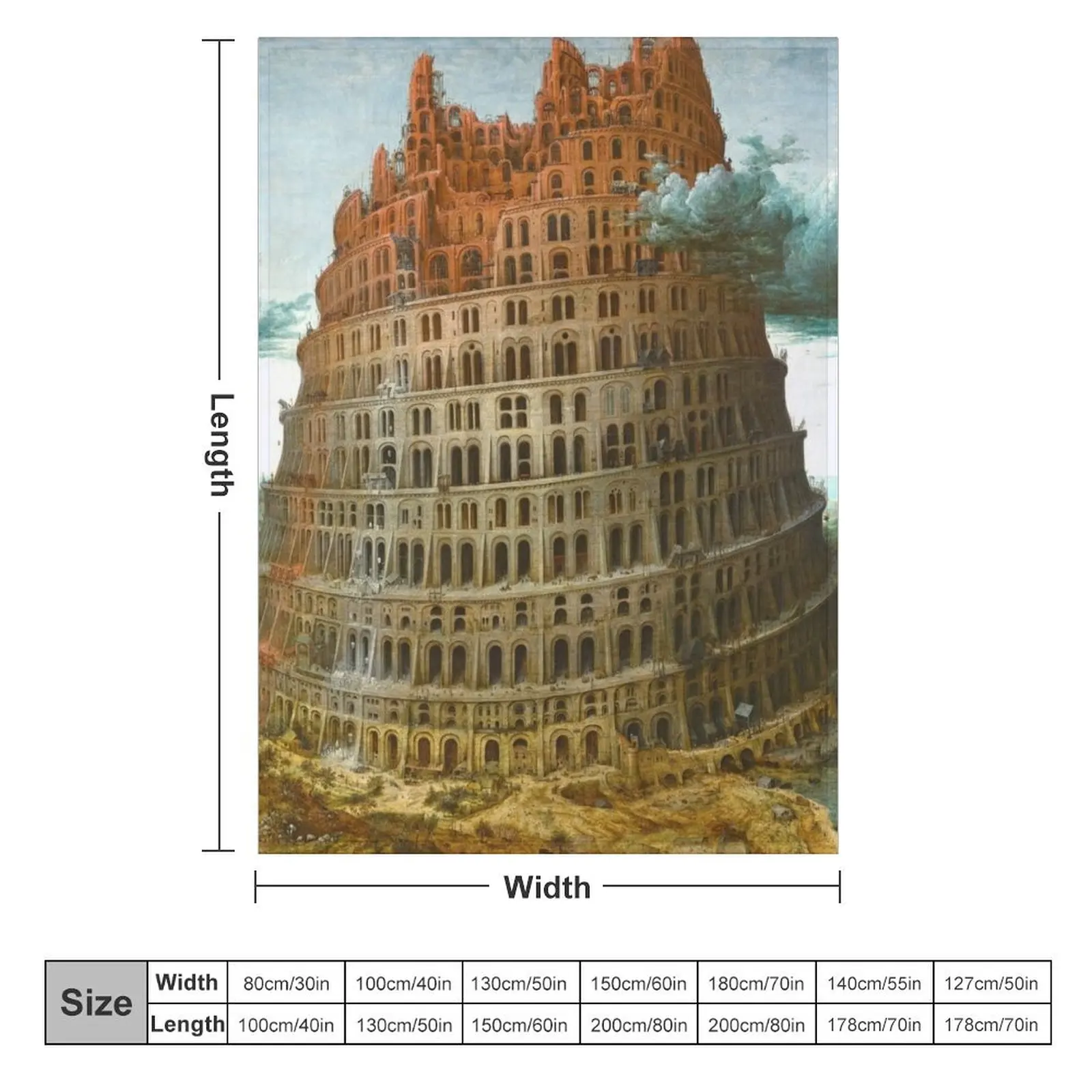 HD. The (Little) Tower of Babel, by Pieter Bruegel the Elder. HIGH DEFINITION Throw Blanket Luxury St Sofa Quilt Blankets