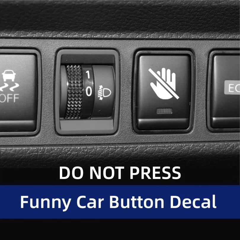 

9PCS/SET "Do Not Press" Hand Sticker – White Waterproof Vinyl Decal for Car Buttons