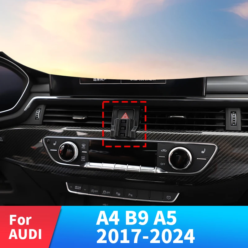 

Phone Holder Car Magnetic For Audi A4 B9 A5 8w6 2017 - 2024 2020 15W Wireless Charger Vehicle Phone Mounts Interior Accessories