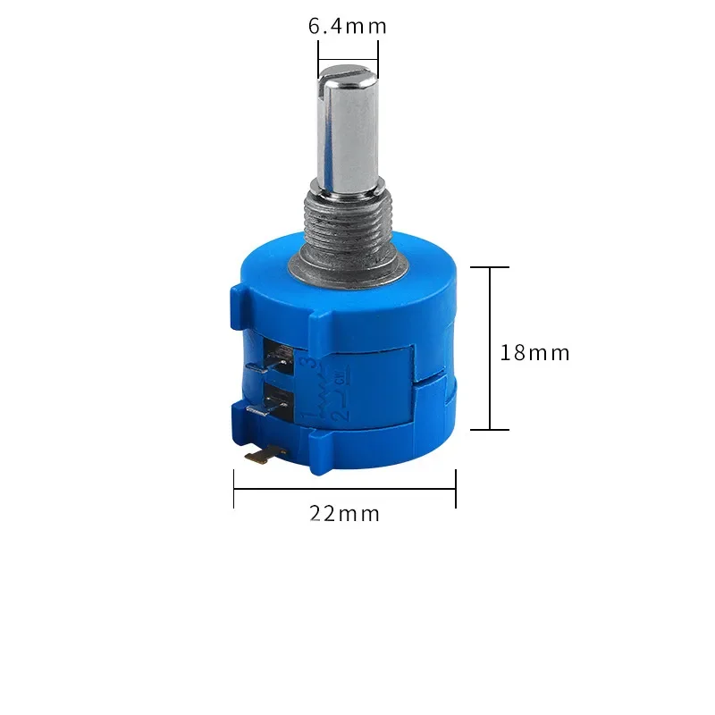 3590S-2 3590S Series  Precision Multiturn Potentiometer 10 Ring Adjustable Resistor+1PCS Turns Counting Dial Rotary 6.35mm Knob