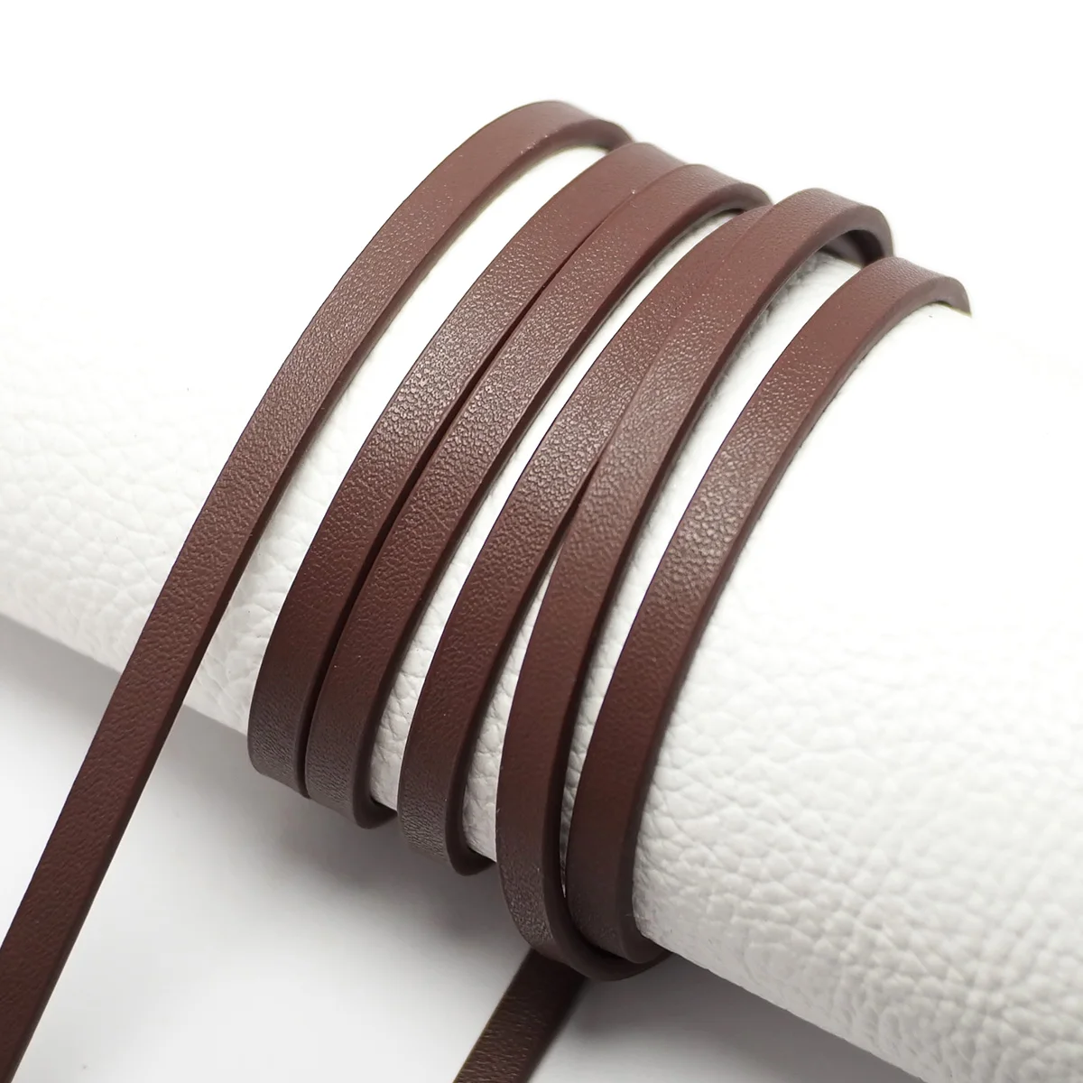 

1.15meter Soft Faux leather cord,Brown Fine Litchi Texture 5mm Leather Strips,Jewelry cord,Necklace Cord, Bracelet Making