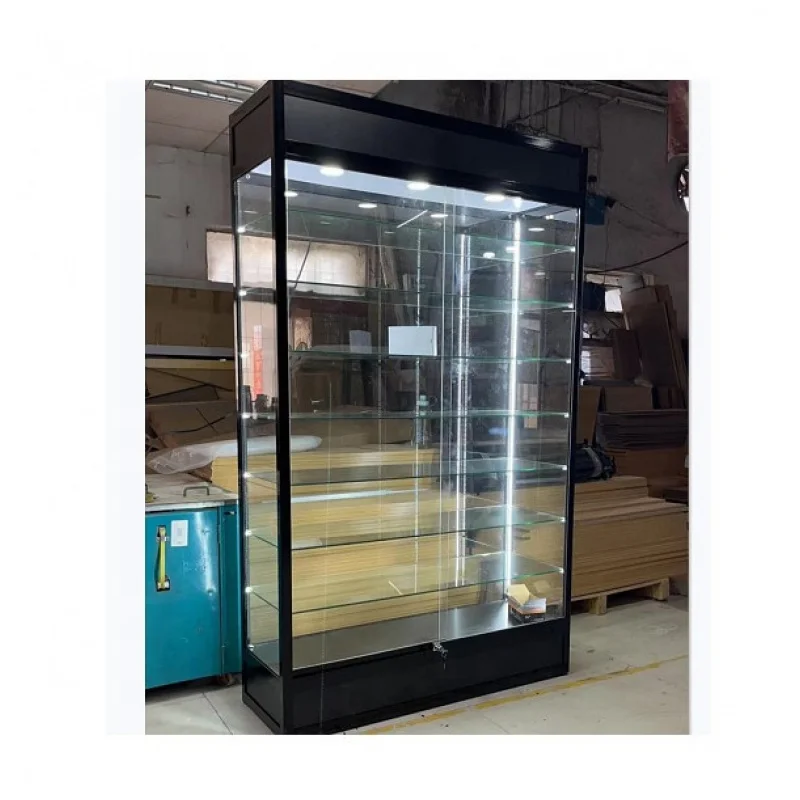 

Custom. Aluminum Frame Heavy Duty Glass Display 5 Shelves Store Display Showcase Smoke Shop Accessories Cabinet