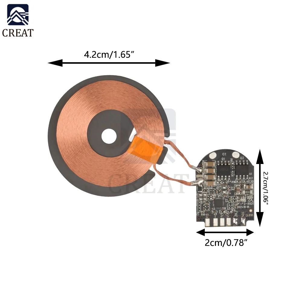 15W High Power Wireless Charger Module Transmitter PCBA Circuit Board with Coil Support PD Fast Charging