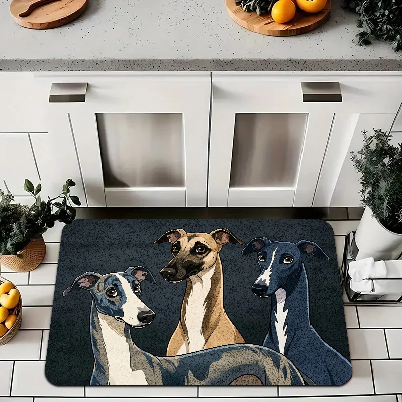 Charming Dog Portrait Pet Rug Mat Modern Pet Decor Gift Floor Runner for Living Room Nursery Entryway Home Supplies Cute Canine