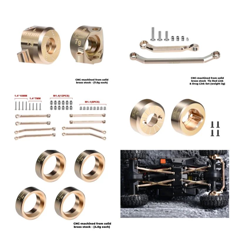 

Metal AXIAL SCX30 RC 1/30 remote control car - pull rod steering cup wheel ring rear axle wheel brass counterweight parts