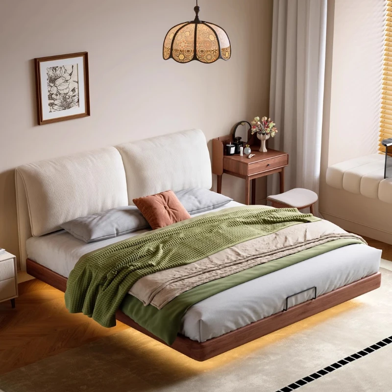 Platform Frame Massage Bed Floating Wooden Space Saving Massage Bed Queen Double Simple Safe Cama Solteiro Unique Furniture
