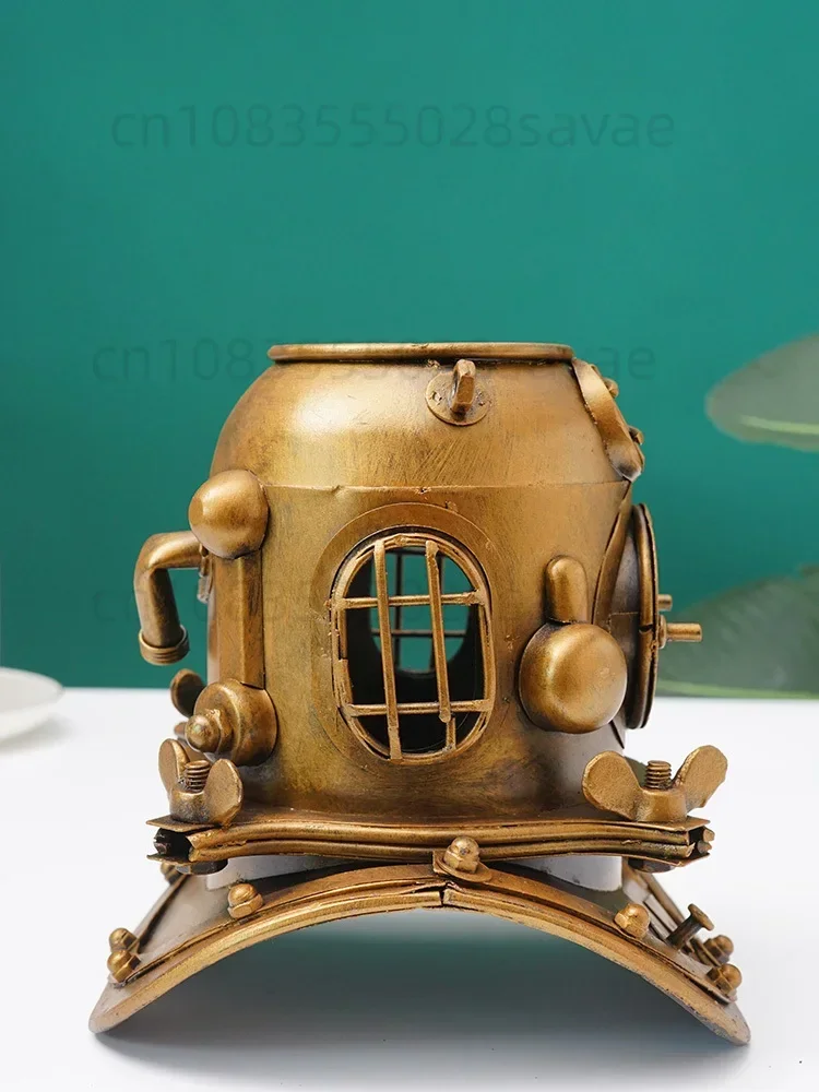 Iron Model Decoration Steampunk Diving Helmet Pen Holder Artistic Sense Soft Furnishings Personality Creative