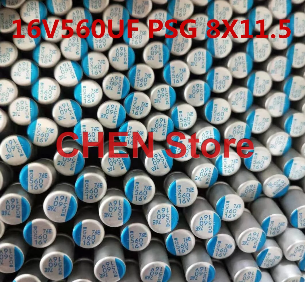 

50PCS NIPPON PSG 16V560UF 8X11.5MM Motherboard Solid Polymer Capacitor psg 560UF 16V CHEMI-CON Aluminum shell electrolysis