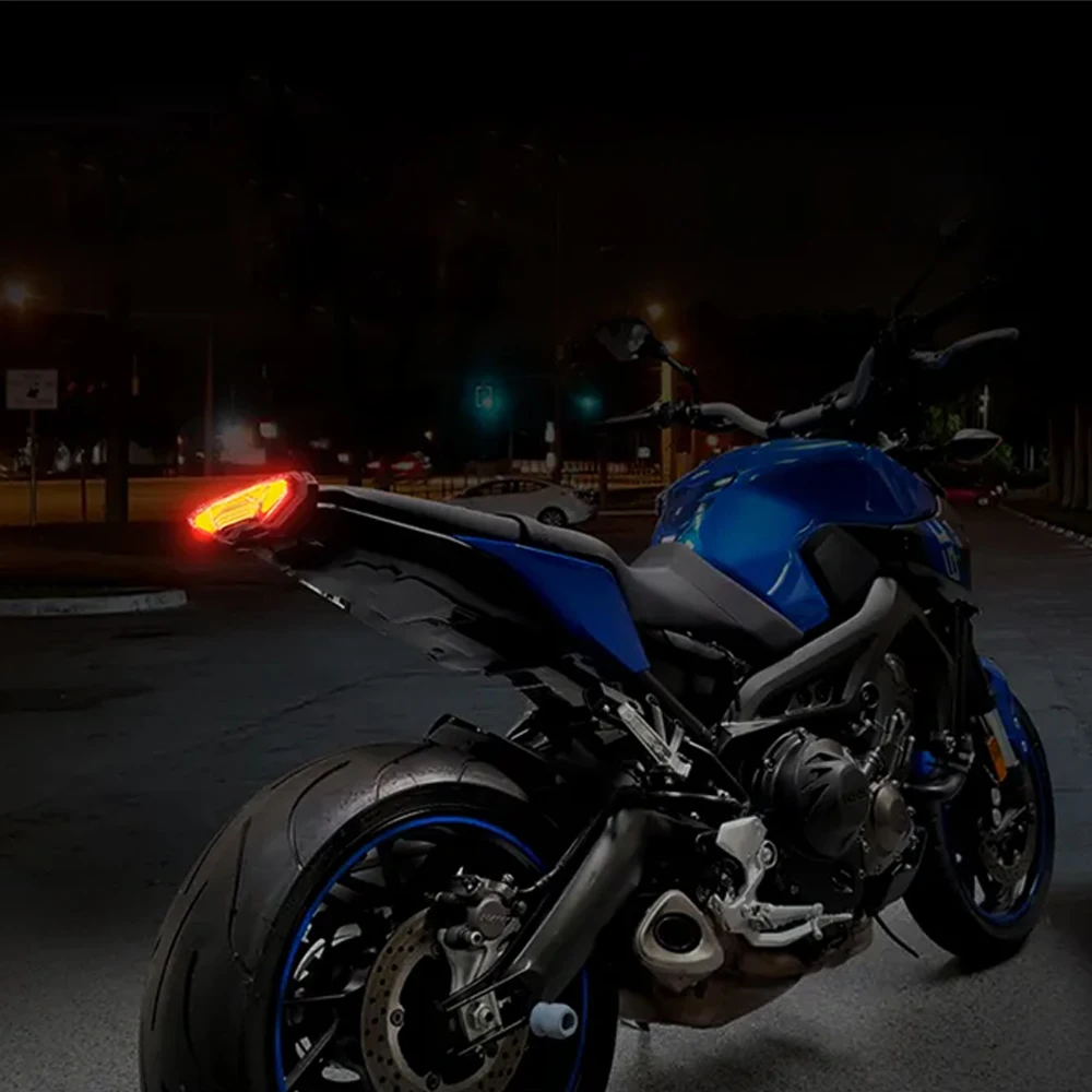 E24 Motorcycle LED Tail Lights with Turn Signal for Yamaha Tracer 900 GT 2017-2020 Tracer 9 GT 2021-2023 LED Taillight Brake Lig
