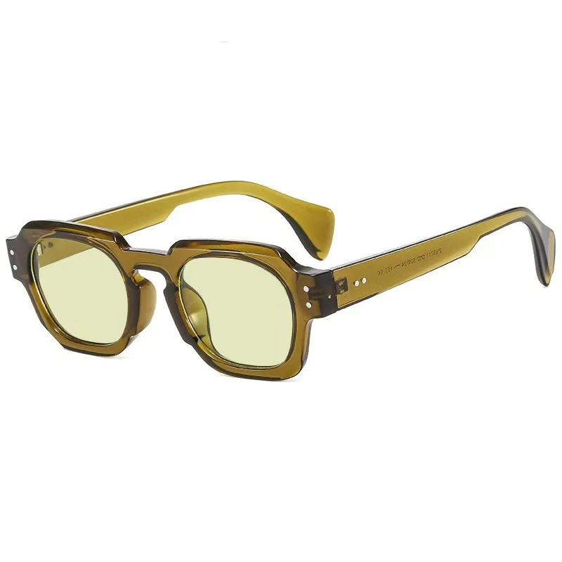 Vintage quadratische Sonnenbrille für Damen und Herren, rechteckige Sonnenbrille, ovale Sonnenbrille für Damen und Herren