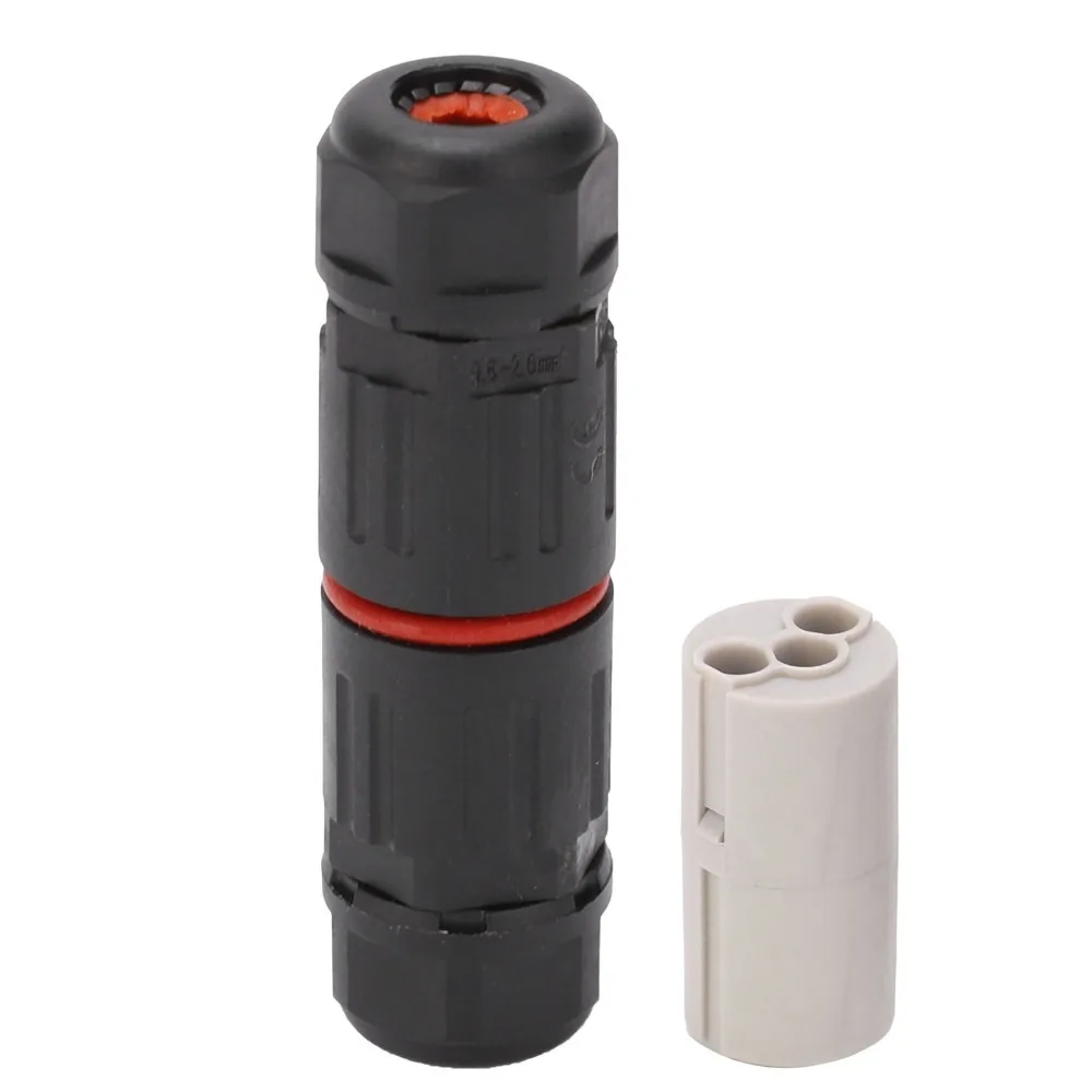 CDF M3 Cable Connector 3 Pin Straight Through IP68 Waterproof Connector PA66 Fire Retardant Quick Screw Wire to Wire Adapter