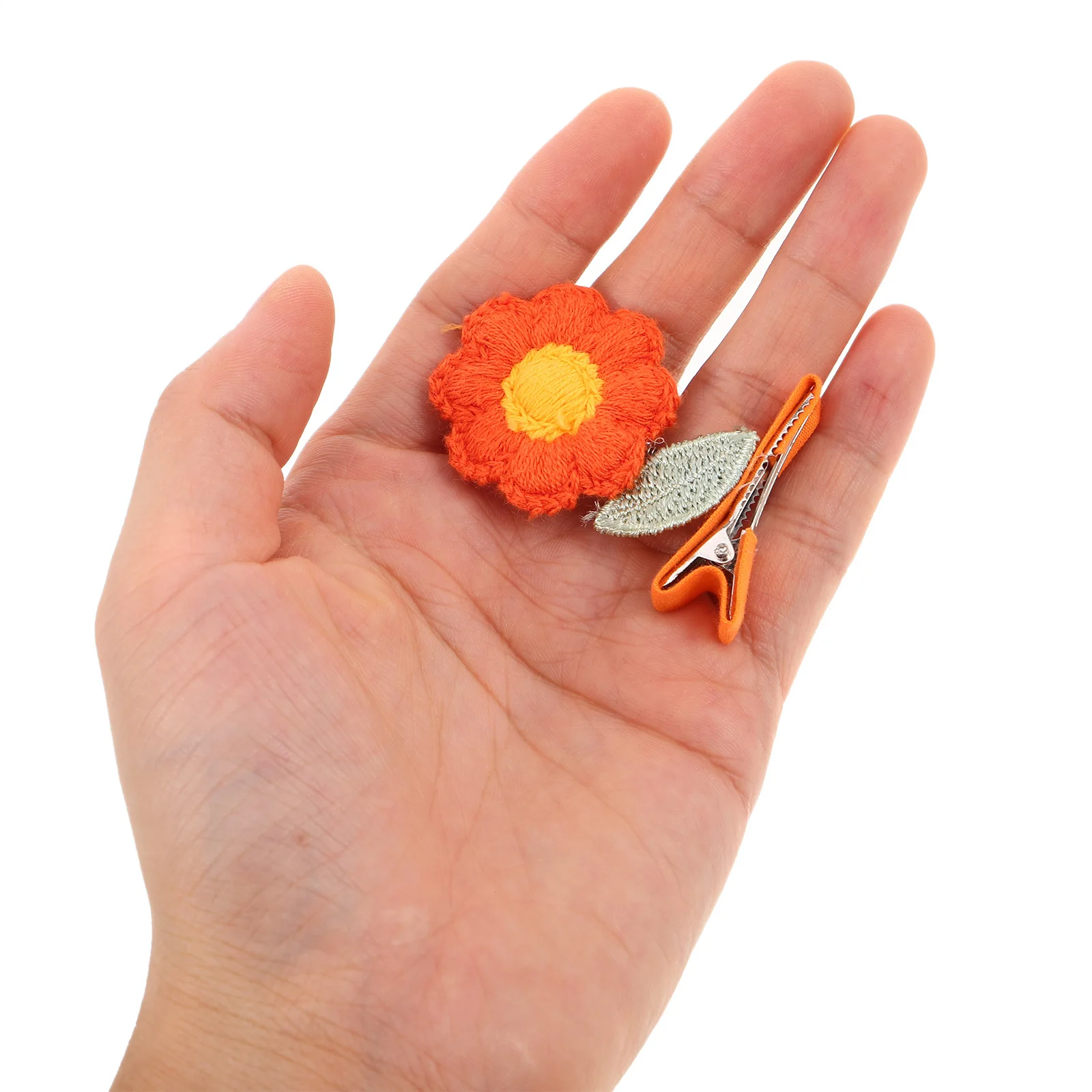 

8pcs Children'S Sunflower Hair Clips Knitted Flower Hair Accessories For Kids Toddlers Girls Barrettes Lightweight Soft For