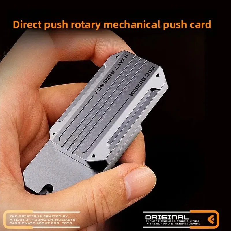 Rhythm Metal EDC Push Card Spinner Fidget Toy Rotating Mechanical Decompression Gadget
