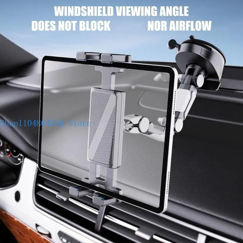 5asd Car Mount Holder with Builts in Phone Number Plate Adjustable for Smartphone Tablet Dashboard Windshield Suction Cup