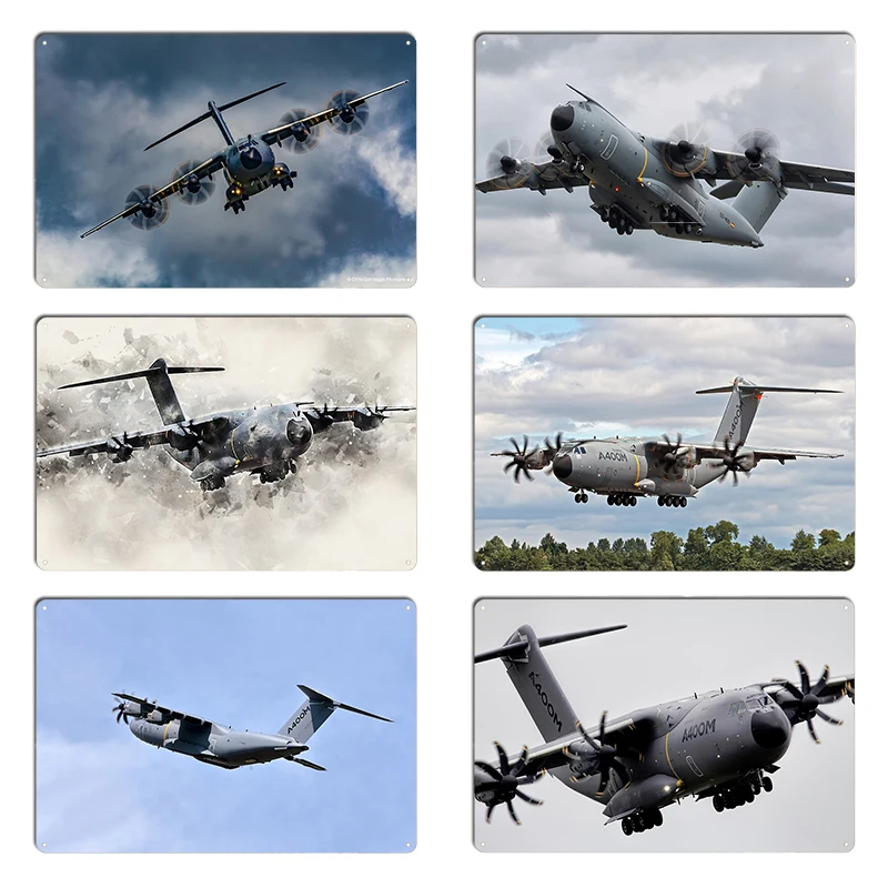 Airbus Military Abstract Shatter Images Of The A400m Atlas Poster Metal Wall Decor Garage Printing Club Bar Tin Sign Poster