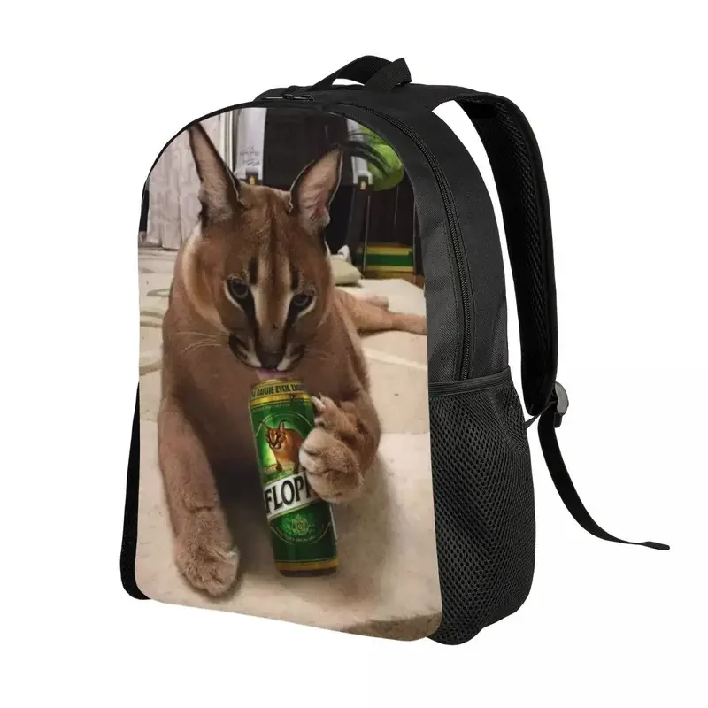 Mochila personalizada grande Floppa Meme para niños y niñas, Caracal Cat, escuela, universidad, bolsas de viaje, bolsa de libros para hombres y mujeres, se adapta a computadora portátil de 15 pulgadas