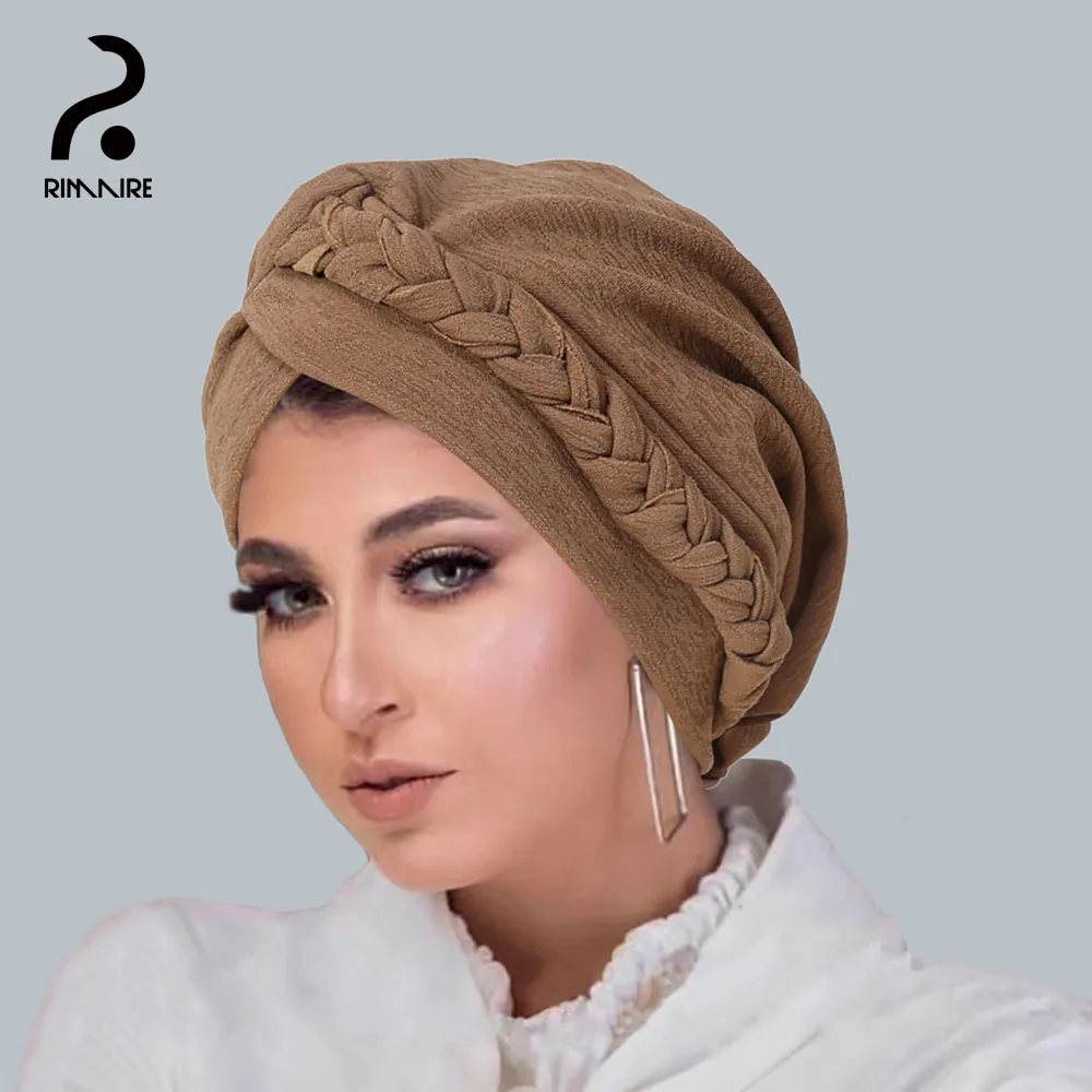 

Coffee Inner Caps Hijab Hats Designer Braid Headscarf Hat Women Muslim Turban High Quality Ladies Hair Cover Headwrap Headscarf