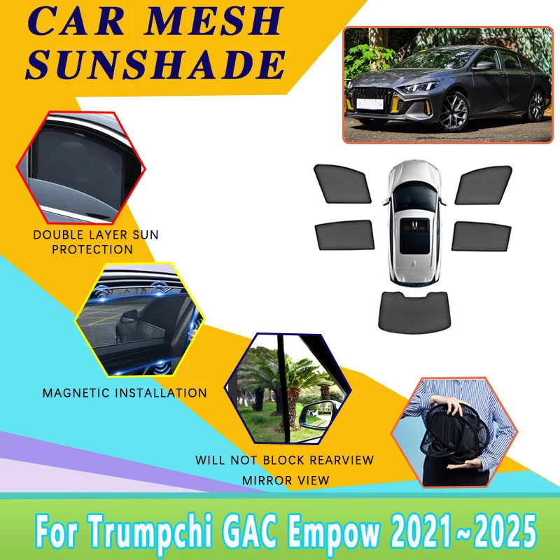 

Солнцезащитная сетка на лобовое стекло для Trumpchi GAC Empow 2021-2025: защита от УФ-лучей, теплоизоляция, шторки для конфиденциальности, автоаксессуары