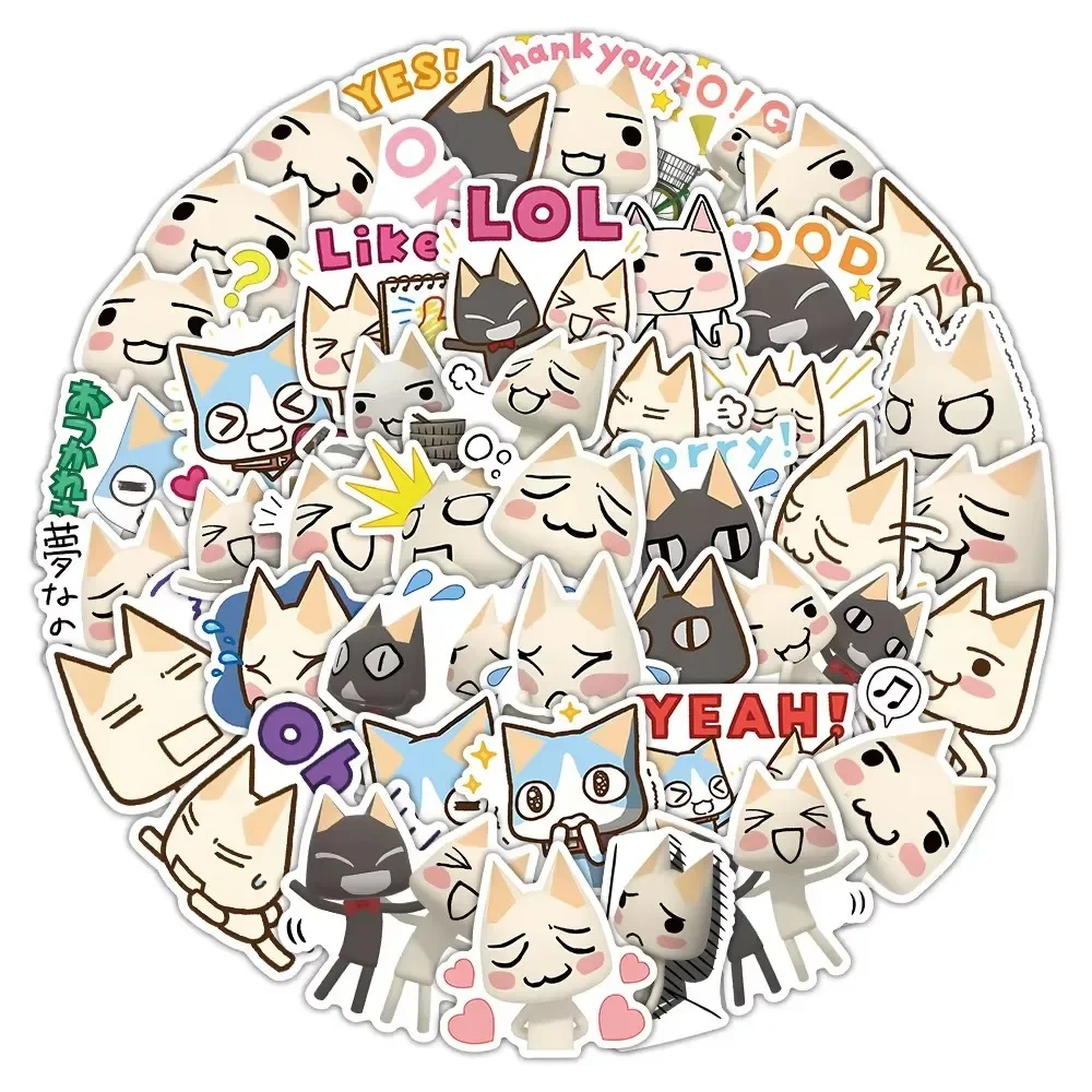 50 SZTUK Uroczych Naklejek Inoue Toro, Naklejki z Kreskówkowym Kotem, Śmieszne Naklejki Graffiti, Naklejki na Bagaż, Laptop, Telefon, Gitarę, Rower, Zabawki dla Dzieci, Prezenty