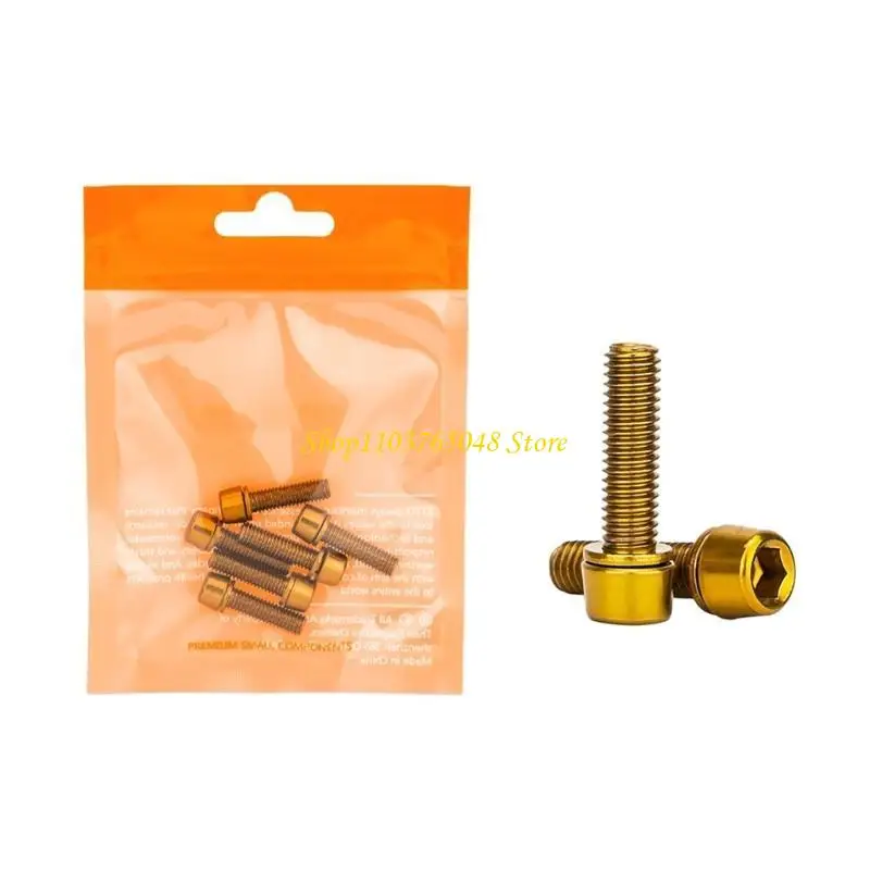 R53E 6 PCS Bike Stem Bolts Tapered Bolts Screw Bicycles Stem Top Cover Bolts Screw Bicycles Headset Bolts Screw with Washers