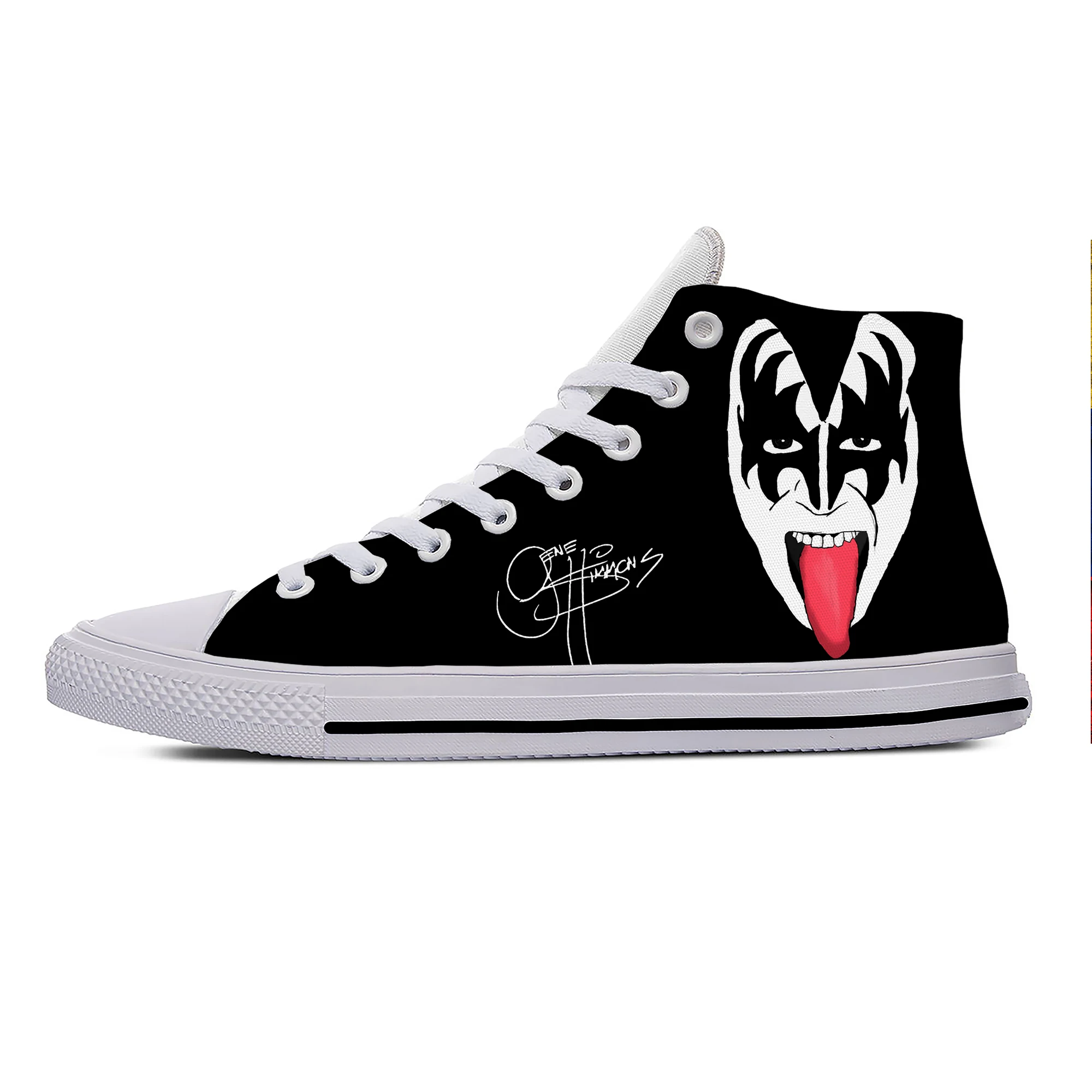 Gene Simmons High Top Sneakers Mens Womens Teenager Casual Shoes Canvas Running Shoes Cosplay 3D Printed Lightweight shoe