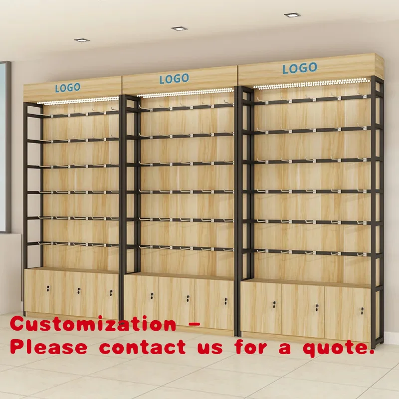Customize.KEWAY Custom Supermarket Metal and Wood Display Racks Cabinets