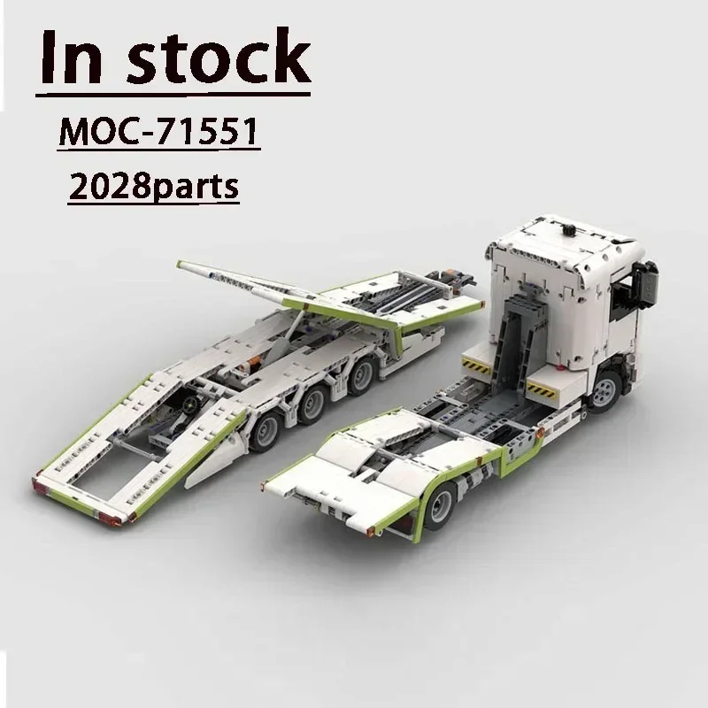 MOC-71551 Camion da trasporto di tipo esteso con gruppo piastra di trascinamento modello di blocco 2028 pezzi regalo di compleanno per bambini adulti