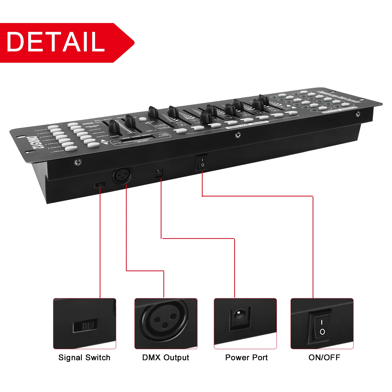 U'King DMX 512 컨트롤러, 192 채널 DMX 콘솔, 파티 DJ 디스코 조명 쇼 나이트 클럽용 무대 조명 콘솔