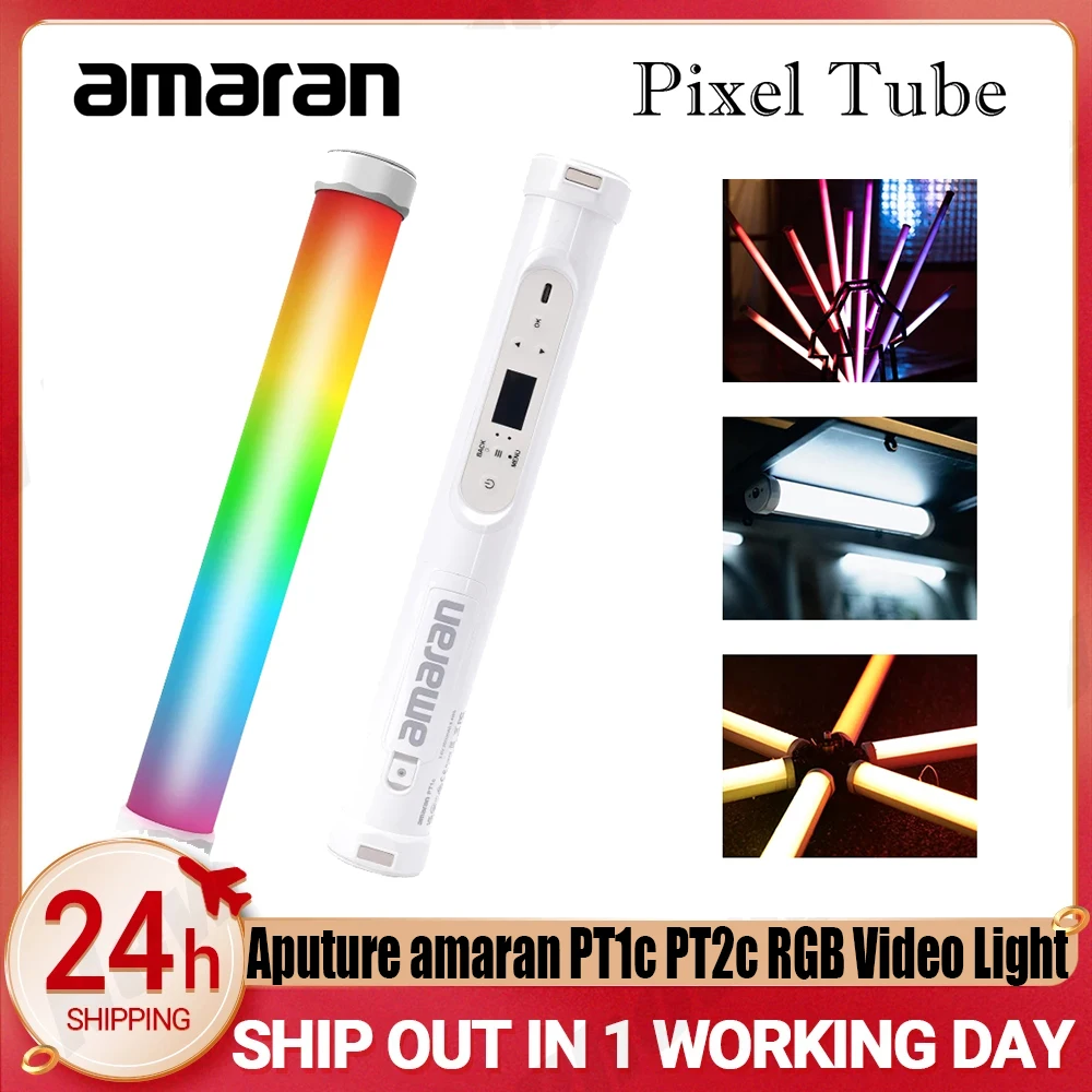 Aputure amaran PT1c PT2c Ultra-portable Full-Color LED Pixel Tube Magnetic Attraction Light Video Studio Photography Lighting