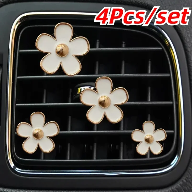 

4Pcs/set Car Air Outlet Perfume Clip Cute Flower Aromatherapy Clip Mini Decoration Car Interior Accessories acesorios para autos